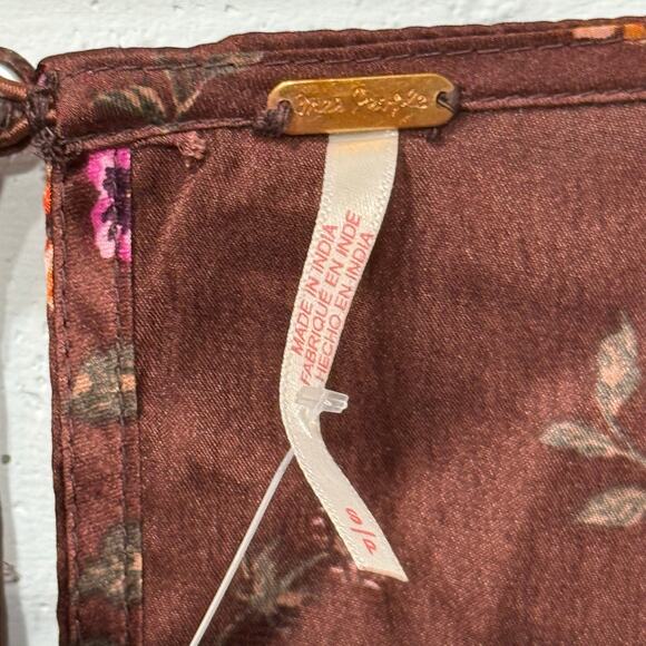 Free People Butterfly Babe Cap Sleeve Midi Dress Satin Sml Fairy Cottage Regency - Picture 9 of 15